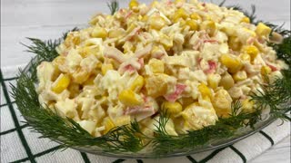 САЛАТ по-королевски! Крабовый с секретиком! Быстро и вкусно!